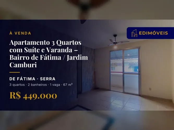 Fátima| Apartamento 3 quartos em condomínio, ideal para sua família