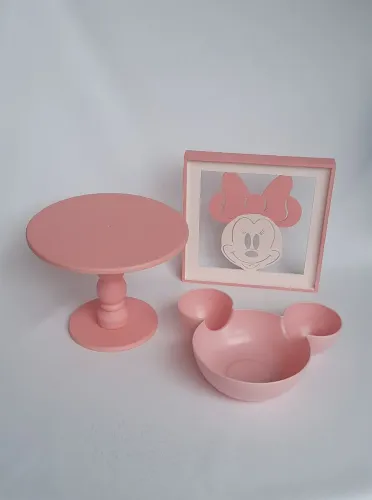 Kit Minnie Rosa 3 peças 