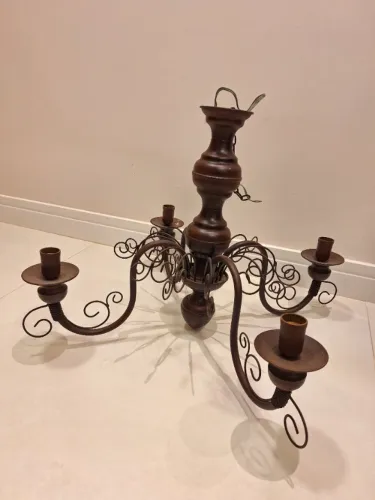 Lustre pendente ferro 4 bocais