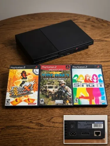 Playstation 2 novo, ligado apenas duas vezes.