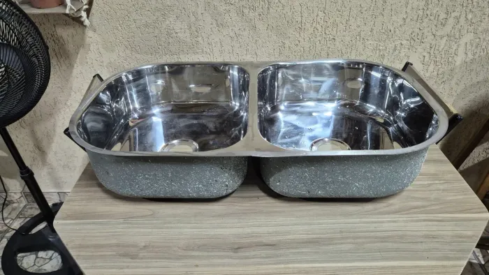 Vendo cuba dupla aço inox MEKAL linha Premium 