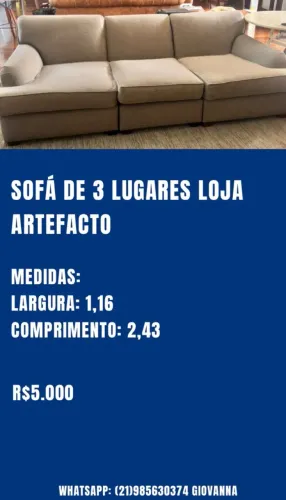 SOFÁ 3 LUGARES ARTEFACTO 