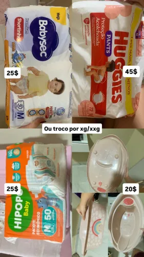 FRALDAS DESCARTÁVEIS E BANHEIRA