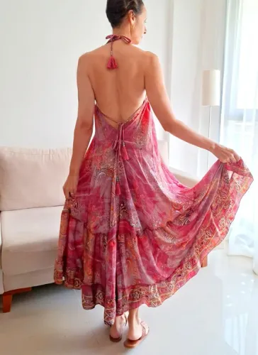 Vestido indiano rosa