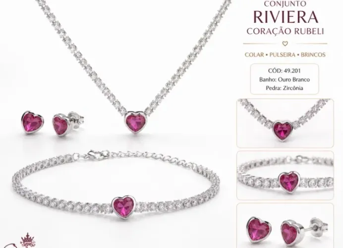 ? CONJUNTO RIVIERA ZIRCÔNIA - COLAR + PULSEIRA + BRINCOS ?
