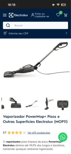 Electrolux vapor mop 