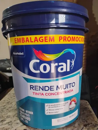 R$ 290,00 TINTA ACRÍLICA CORAL RENDE MUITO BRANCO NEVE.
