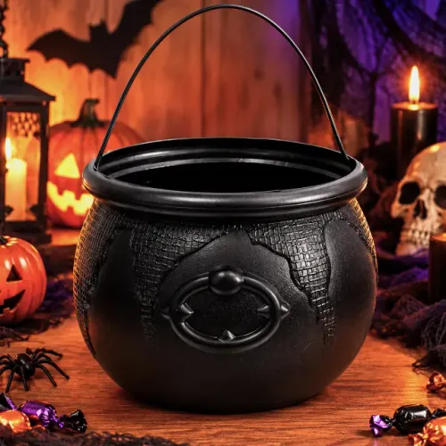 Caldeirão de Bruxa Grande Halloween - Balde Decoração e Doces