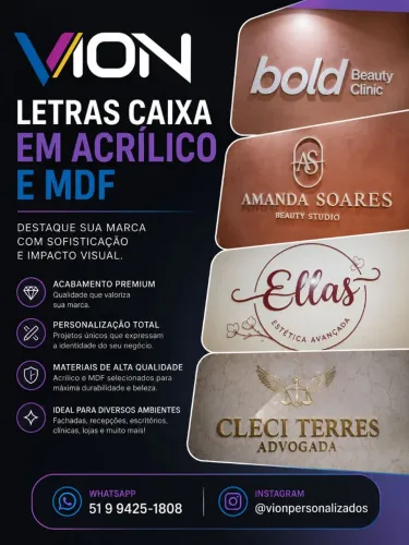 Letra caixa mdf e acrílico