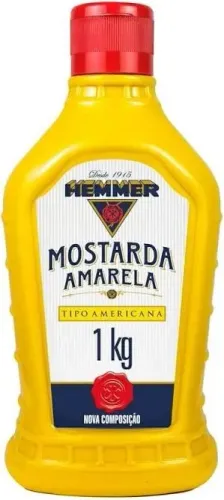 Mostarda Amarela Tipo Americana Squeeze 1kg Hemmer