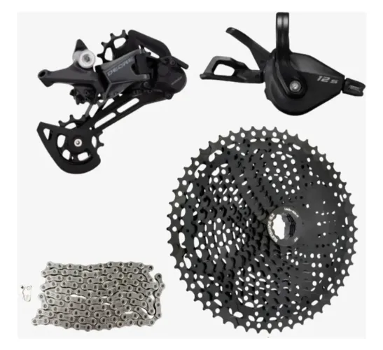 Kit shimano deore 12v com cassete sunshine preto