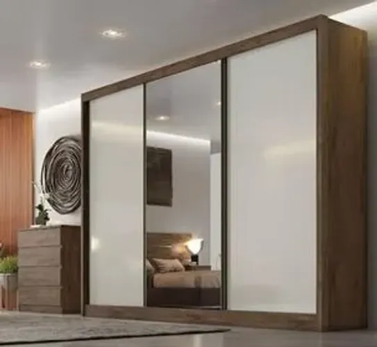 Guarda Roupa Casal 3 Portas com Espelho - (Entregamos)!