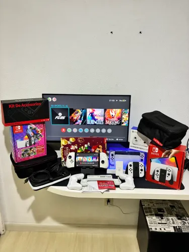 Nintendo Switch OLED Desbloqueado 512GB + Nota fiscal