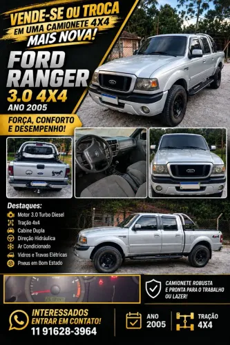 Ford Ranger XLS 3.0 PSE 163cv 4X4 CD TB Dies. 2005