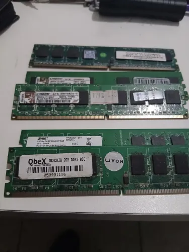 5 memorias ddr 1 e 2 gb