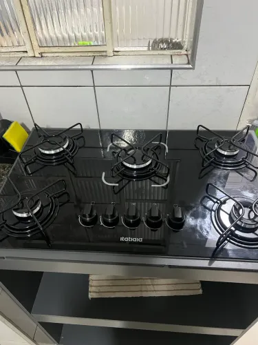 Fogão cooktop 5 bocas semi novo completo com balcão