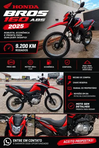 ? HONDA BROS 160 ABS 2025 ? IMPECÁVEL! ?