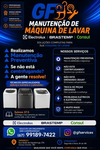 Manutenção de Ar-Condicionado, Máquina de Lavar e Geladeira em Campo Grande