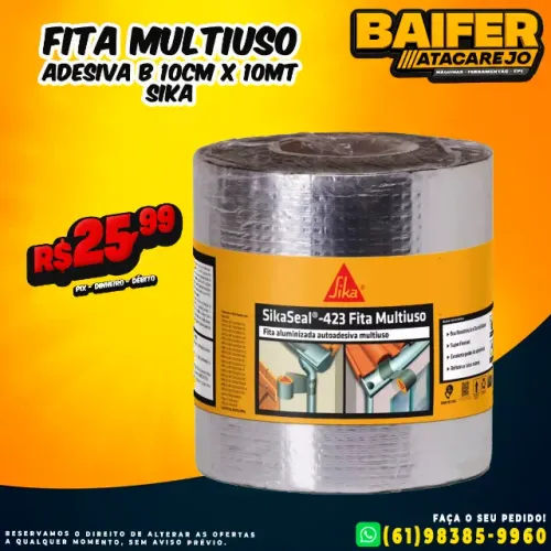 Fita Multiuso Adesiva B 10cm x 10Mt Sika