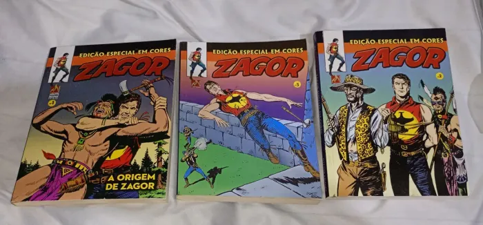 Zagor em cores nº 1 2 e 3 lote completo mythos