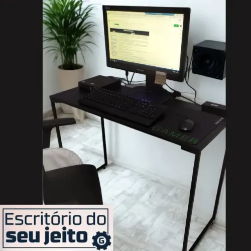 Mesa Industrial NOVA Multiuso Estilo para Notebook Computador Preta Escritório de Estudo
