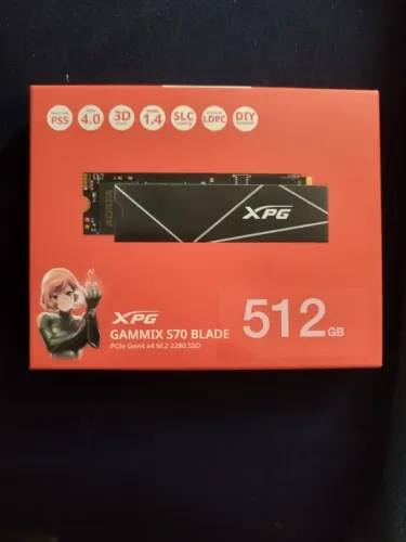 SSD NVMe M.2 XPG Gammix S70 Blade 512GB PCIe 4.0 (Até 7400 MB/s) - Compatível com PS5 e PC