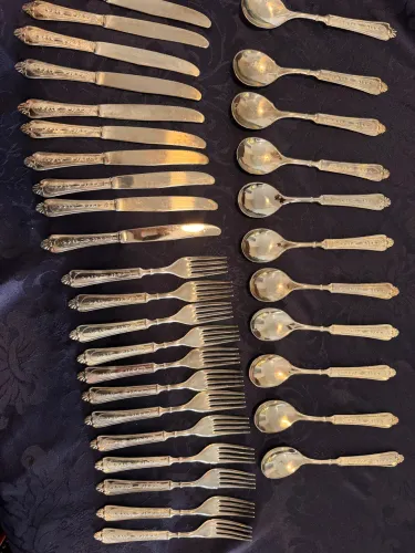 36 talheres espessurados à prata