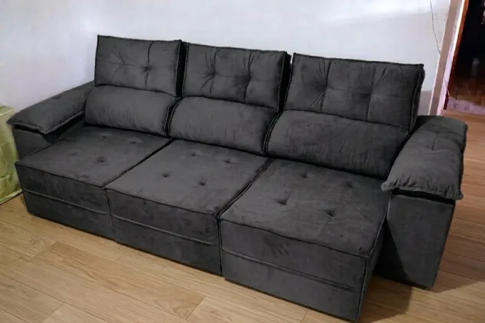 SOFA RETRATIL RECLINÁVEL 2.50 NOVO PGA na entrega