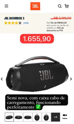 JBL BOOMBOX 3 - SEMINOVA