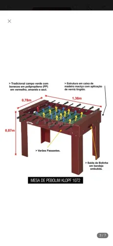 Mesa de jogos pebolim