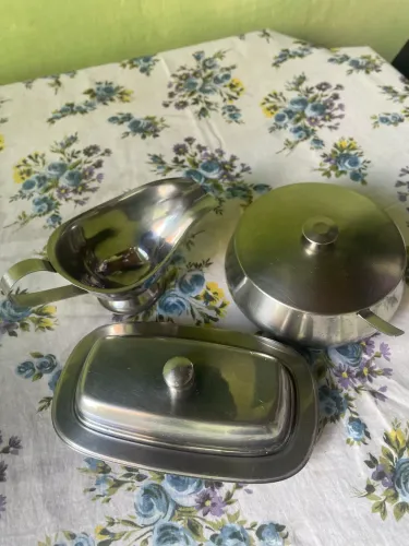 Conjunto de mesa aço inox