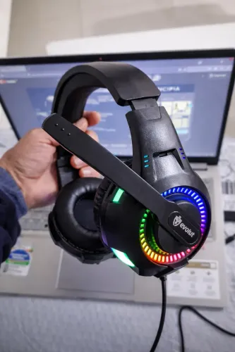 fone de ouvido headset gamer com fio profissional preto led rgb pc usb p2/p3 xbox ps4