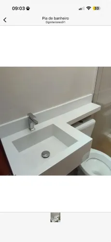 Pias esculpidas em porcelanato sob medida