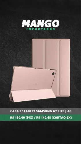 Capa de Proteção para Tablete Samsung A7 Lite e A8 Rosa e Preto