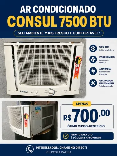 ? AR CONDICIONADO CONSUL 7500 BTUS ? GELANDO MUITO! ?