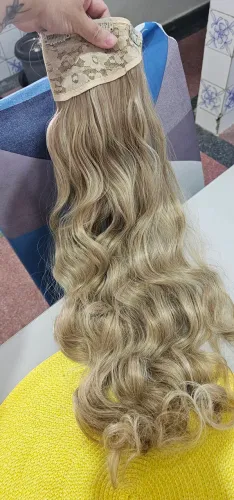 Mega hair No tic tac Orgânico Ondulado loiro tela única Entrega gratuita em João Pessoa 
