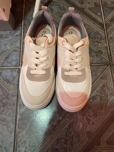 Tênis Dakota Casual Feminino - Cores Bege, Rosa e Cinza/Taupe