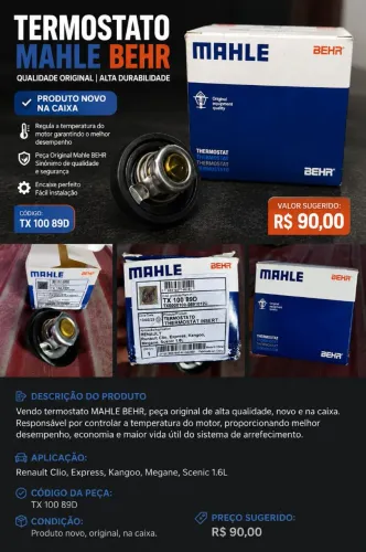 Válvula Termostática MAHLE BEHR Original TX 100 89D - Nova na Caixa