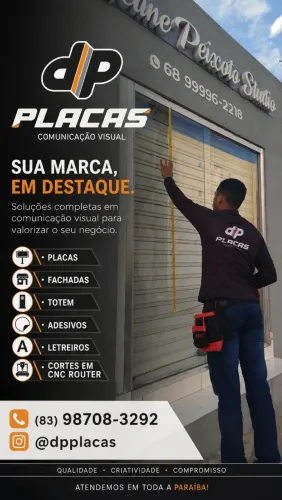 Fabricação de placas, fachadas, letreiros, totem e etcs 