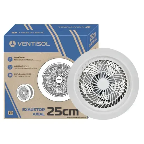 Ventilador Axial Exaustor 25cm Premium Ventisol