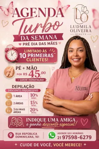 Manicure, Nail design e Depilação. 