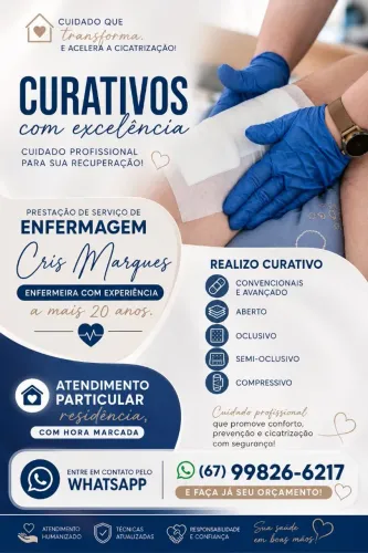 Curativo domiciliar enfermeira particular 