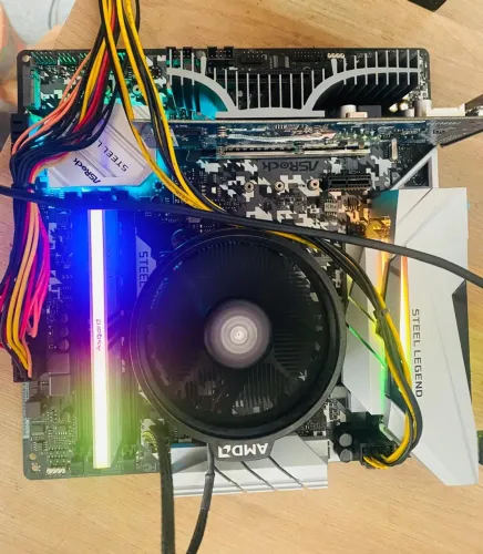 Computador placa mãe B450M Steel Legend 8gb de memória zero nova
