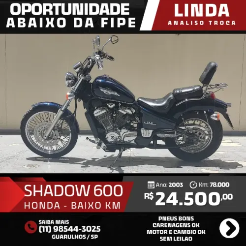 ESTRADEIRA EM OTIMAS CONDIÇÕES - ABAIXO DA FIPE - SHADOW 600