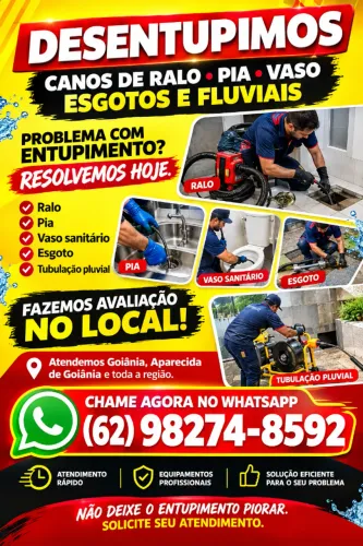 Desentupidora 24h - Goiânia e Ap de Goiânia e região