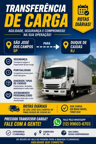 Transferência de Cargas | São José dos Campos (SP) ? Duque de Caxias (RJ)