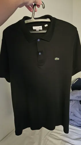 Polo Lacoste Preta Algodão Pima