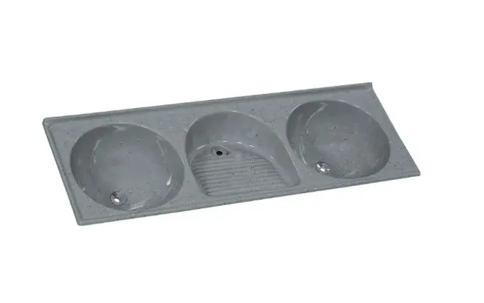 TANQUE TRIPLO 150x55cm Cinza - Indimel