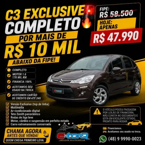 Citroen C3 Excl. 1.6 VTI Flex Start 16V 5P Aut. 2019