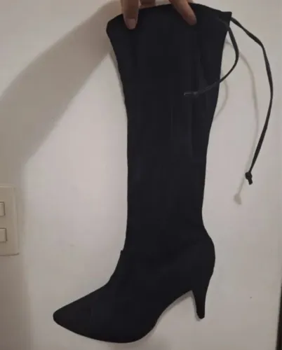 Bota beira rio preta cano longo tamanho 36